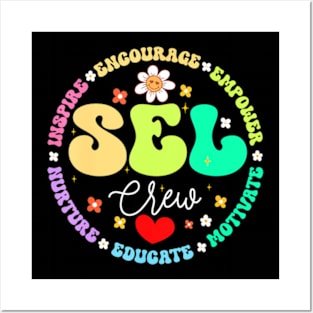 Groovy Social Emotional Learning Teacher SEL Crew Teacher Posters and Art